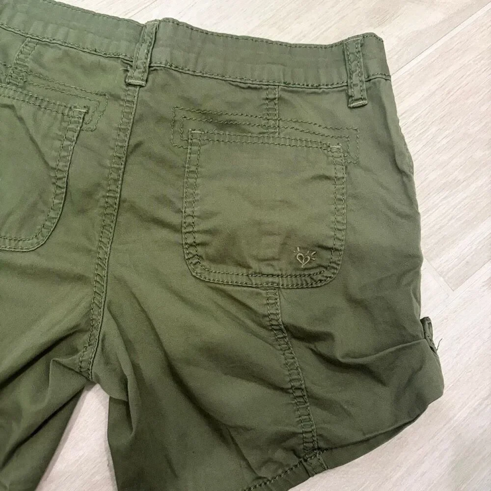 Justice Girls Olive Green Cargo Utility Shorts Size  10 ½
